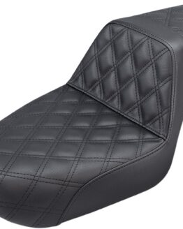 Step-Up Lattice Stitched 2-Up Seat - Black