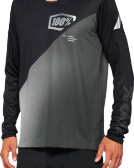 100% Men's R-Core X Long Sleeve Jersey Black/Grey Medium