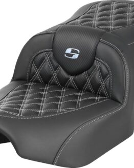 Saddlemen RoadSofa Seat Lattice Stitch Carbon/Silver for Harley FL/FX '23-'24