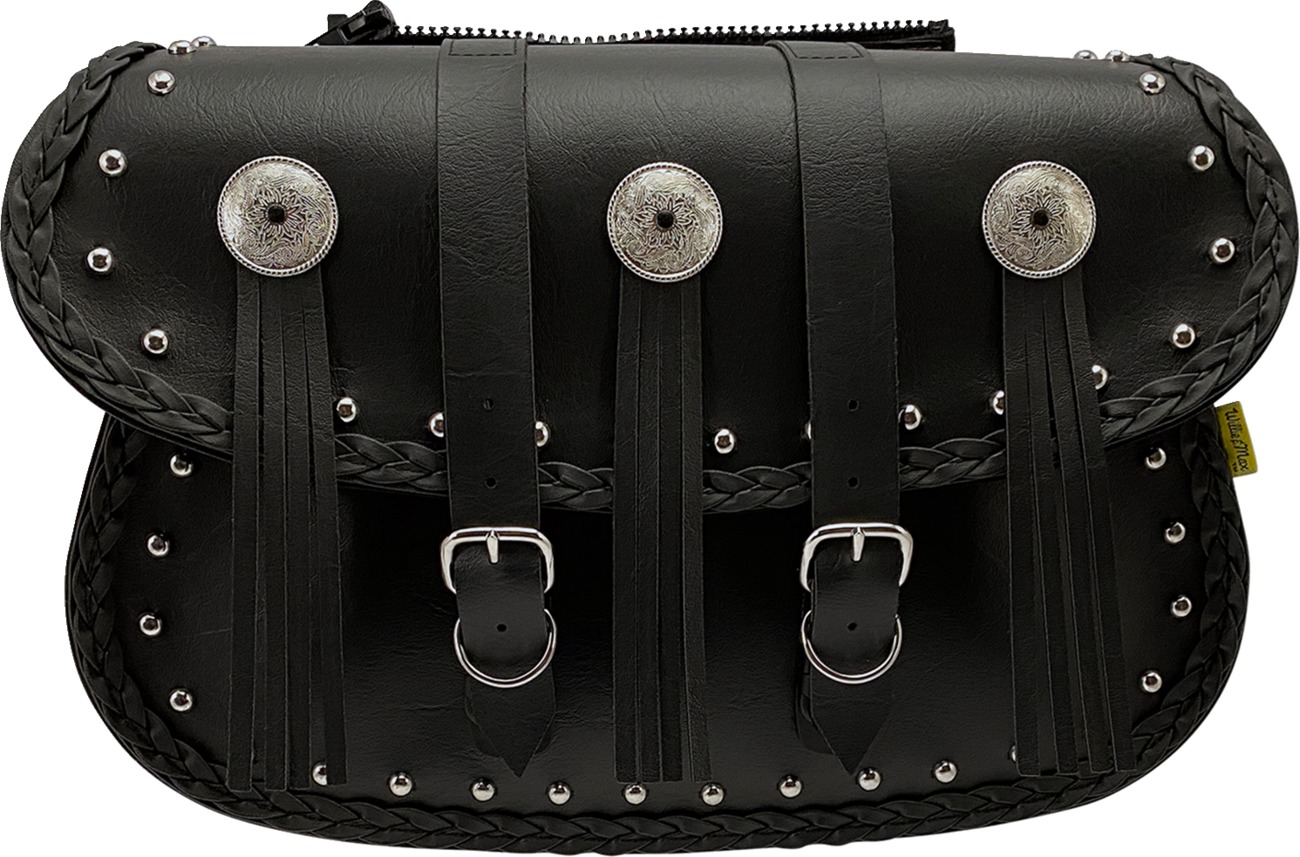 Willie & Max Warrior Saddlebags 14"x10"x4.5" Black Pair - Image 3