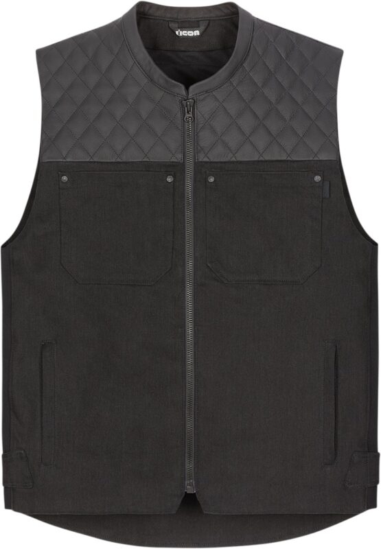 ICON Chamonix Denim Vest Black Men's 2XL