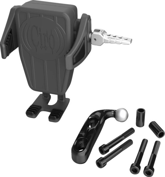 Ciro Gen 2 Cybercharger Phone Holder Black Chrome Offset Perch Mount