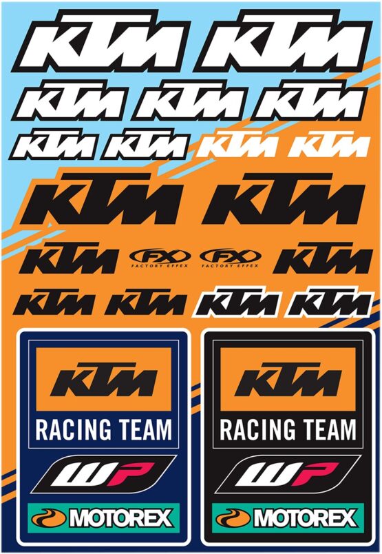 Factory Effex KTM Racing Sticker Sheet Orange 1-1/4" Universal Fit