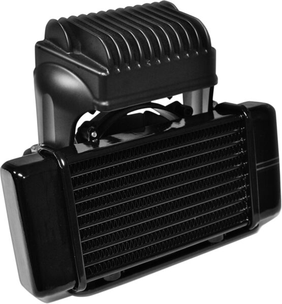 Horizontal Low Mount Oil Cooler Black w/Fan - Image 3