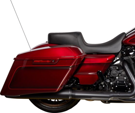 Drag Specialties Predator 2-Up Seat Smooth Black For Harley Touring - Image 4