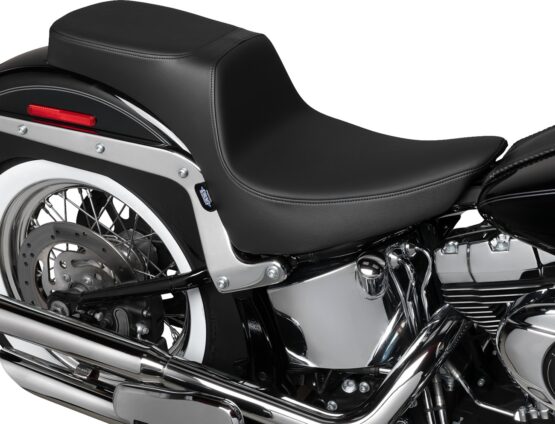 Drag Specialties Predator 2-Up Seat Smooth Black For Harley FLST 00-17 - Image 3
