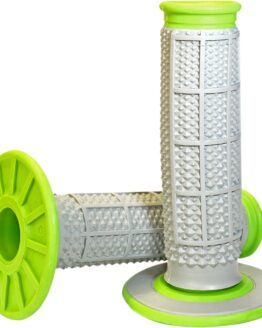 MX Dual Compound Grips Tapered 1/2 Waffle - Grey/ Green