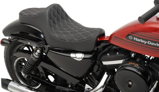 Drag Specialties Predator III Seat Black/Silver For Harley Sportster XL Models - Image 3