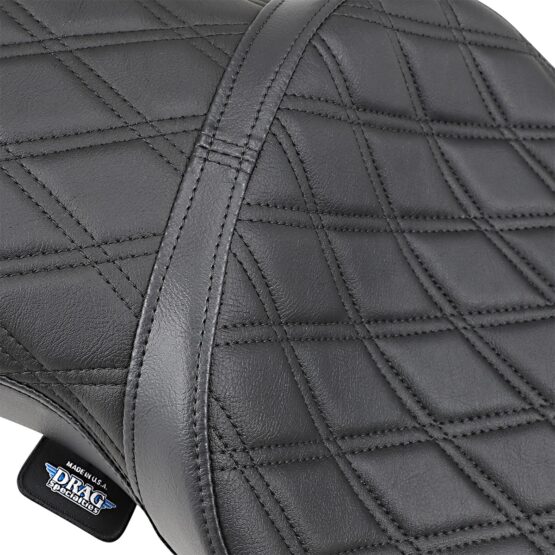 Drag Specialties 2-Up Double Bucket Vinyl Seat Black For Harley Sportster - Image 3