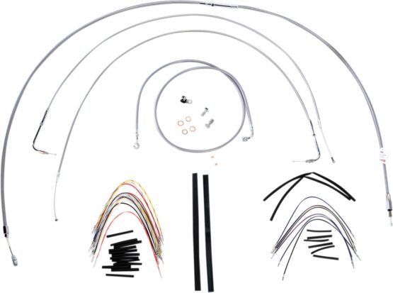 Extended Braided S.S. Control Cable Kit - 18" tall bars