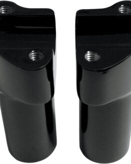Drag Specialties Buffalo 4" Handlebar Riser and Top Clamp Kit Black Gloss