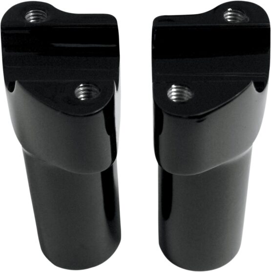 Drag Specialties Buffalo 4" Handlebar Riser and Top Clamp Kit Black Gloss