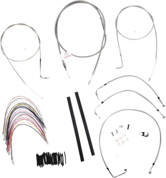 Extended Braided S.S. Control Cable Kit for Baggers - 16" tall bars