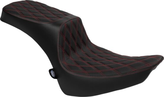 Drag Specialties Performance Predator 2-Up Seat Black/Red For Harley FLST 00-17
