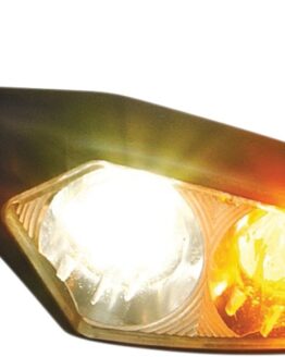 Kuryakyn Micro Rhombus Rear Left Red/Red/Amber Chrome Light