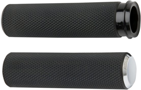 Arlen Ness Fly-By-Wire Fusion Series Grips Chrome Knurled