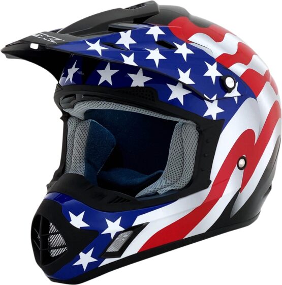 AFX FX-17 Flag Helmet 3XL Black/Blue/Red/White Unisex
