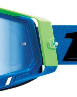 Racecraft 2 Blue / Fluorescent Green / Fremont Goggles - Blue Mirrored Lens