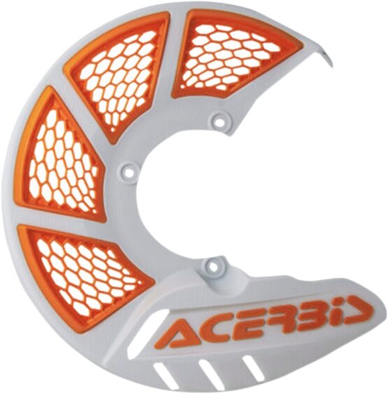 X-Brake Vented Brake Rotor Disc Cover - White & Orange
