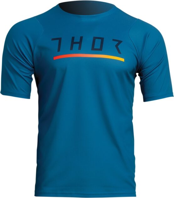 Thor Assist Caliber Short-Sleeve Jersey Teal Black Men's Large