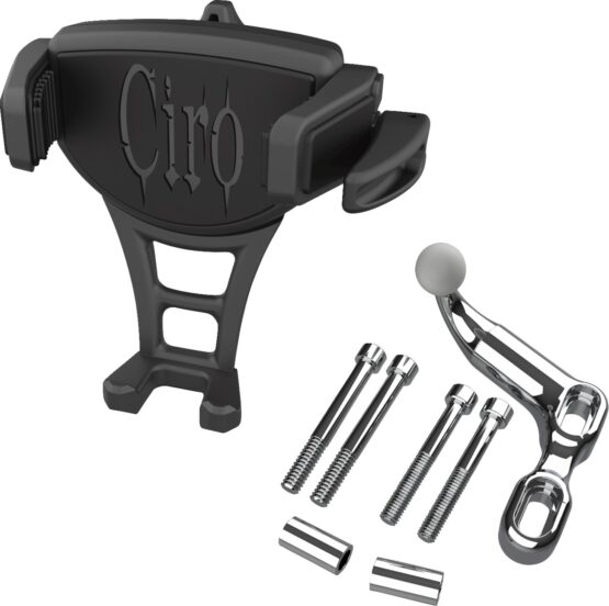 CIRO Constrictor Phone Holder Chrome Offset Perch Mount Black