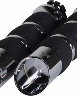 Khrome Werks Edge Air Cushion Grips Chrome 1 in Pair For Harley-Davidson
