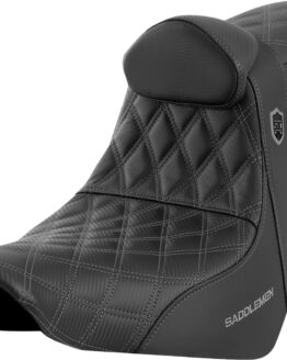 Saddlemen Pro Series SDC Performance Seat Gray Stitch w/ Backrest For FXLRS, FLSB, FXLR