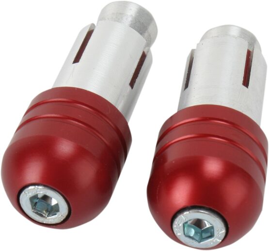 Renthal Handlebar End Plugs Red Polished Aluminum 7/8" Pair