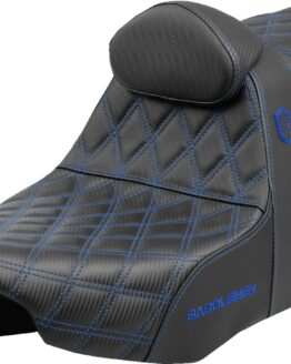 Saddlemen Pro Series SDC Performance Seat Blue Stitch w/ Backrest FLT/FLH 23-25