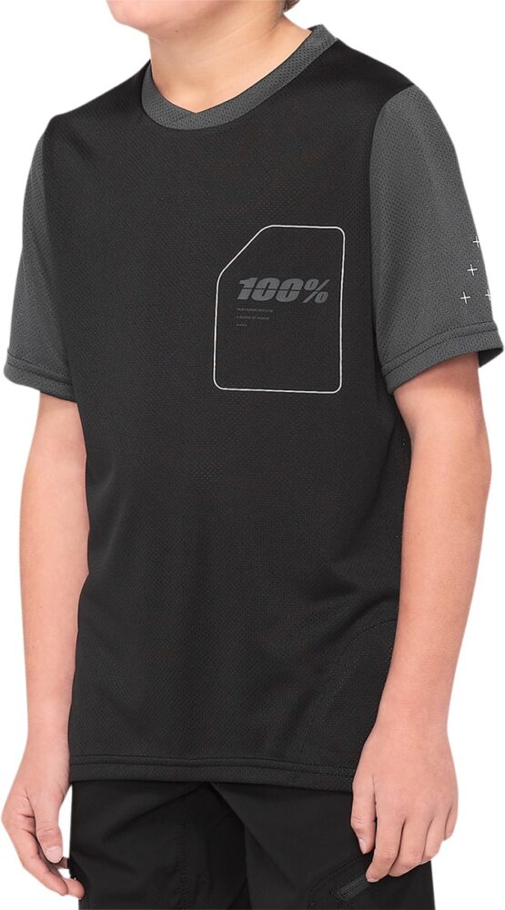 Youth Ridecamp Jersey, Black/Charcoal, Size Large by 100%