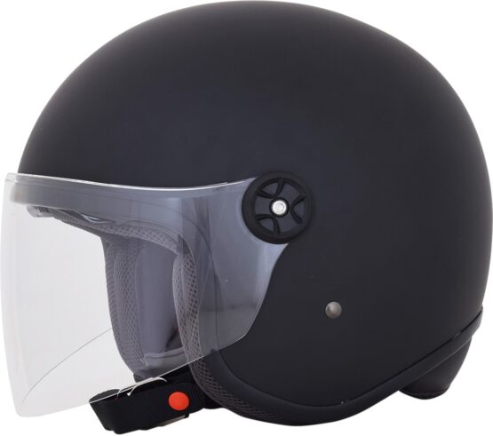 FX-143 3/4 Open Face Helmet Matte Black w/Smoke Shield X-Small - Image 3