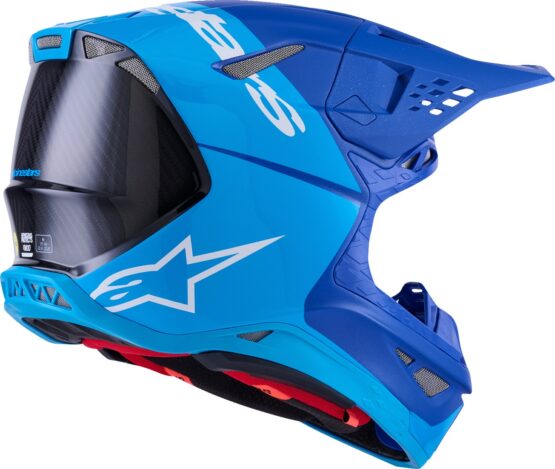 Alpinestars Supertech M10 Flood MIPS Helmet Blue/Black Carbon Small - Image 4