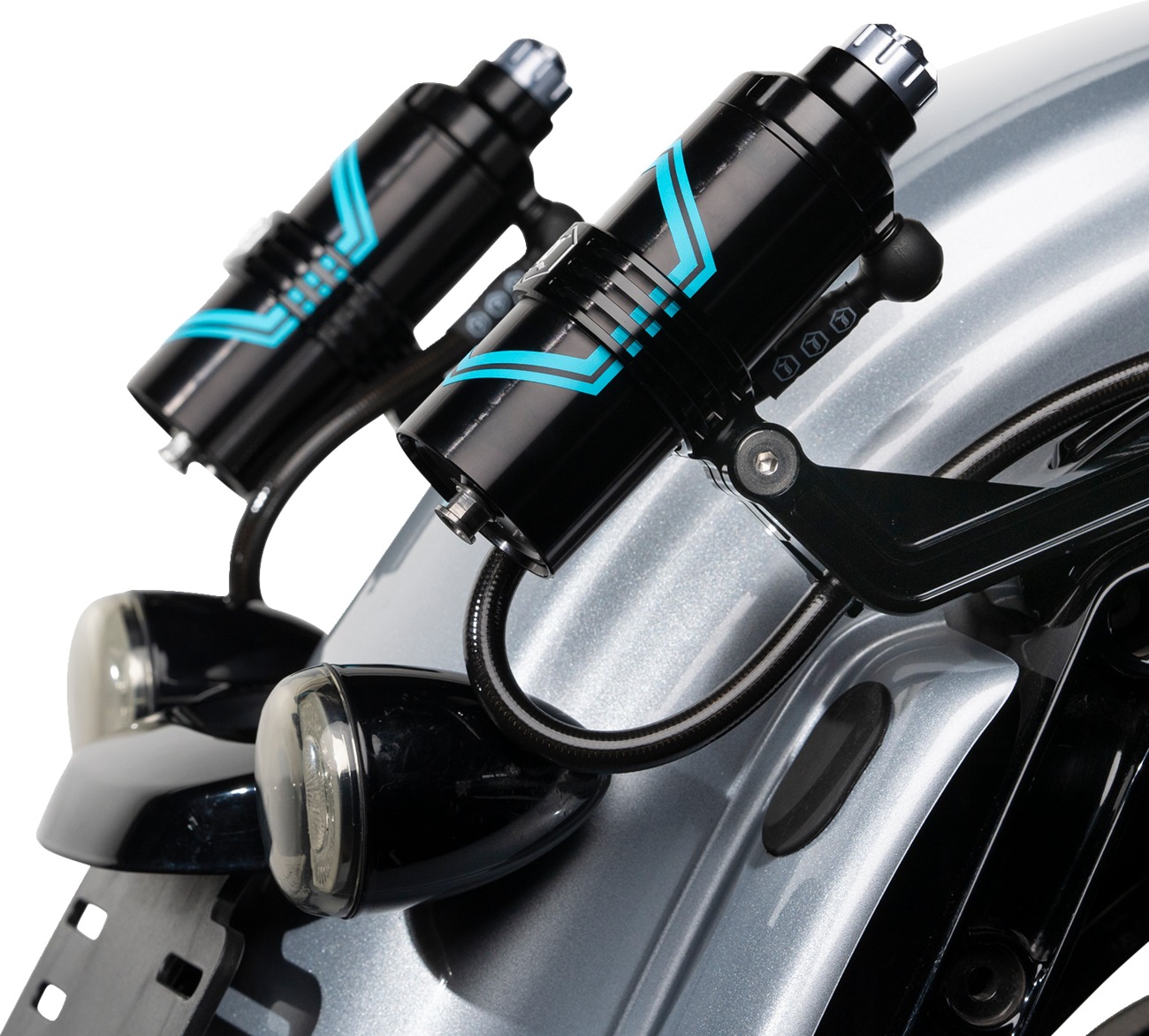 Legend Suspension REVO ARC External Reservoir Mounts Black For Harley Touring - Image 4