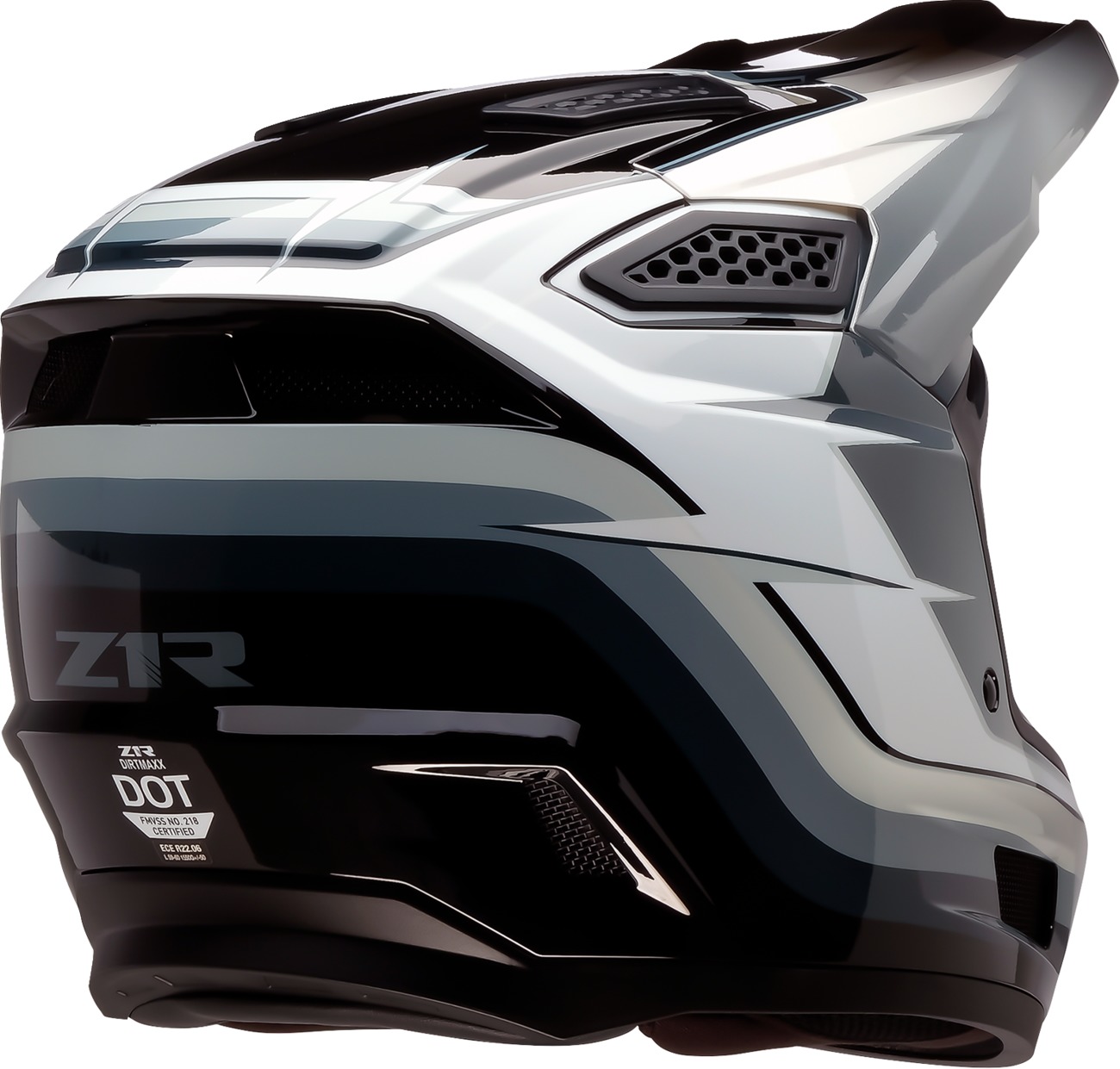 Z1R Dirt Maxx Vortex Helmet Black/White/Gray 2XL - Image 4
