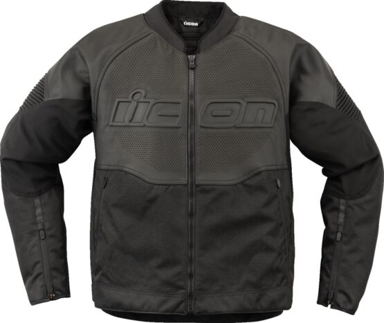 ICON Overlord3 Leather Jacket Black Men's M