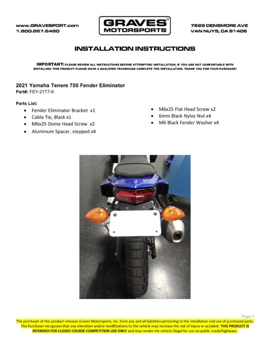 Graves Fender Eliminator Kit - Image 2