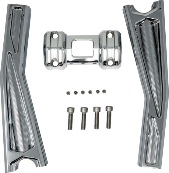 Kodlin USA Ascent Pro 10in Pullback Risers Chrome For Harley 3.5in On-Center - Image 4