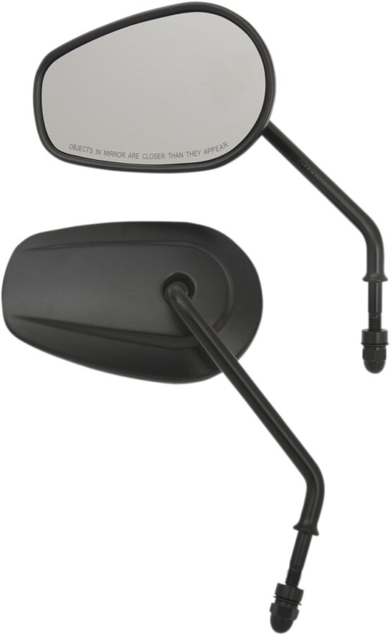 Teardrop Black Mirrors Long Stem - Pair of Left & Right