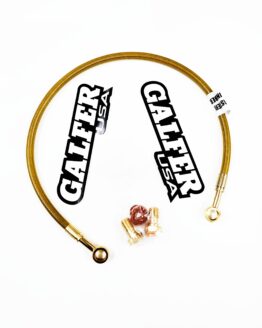 Gold Lines & Gold Banjos Rear Stainless Steel Brake Line