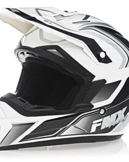 FMX N-600 Youth Small Motocross Helmet, White & Silver, Double D Closure, DOT