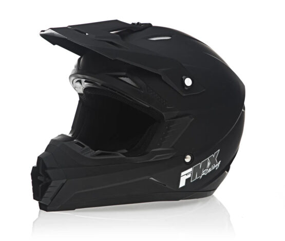 FMX N-600 Large Motocross Helmet, Matte Black, Double D Closure, DOT Approved - Image 2