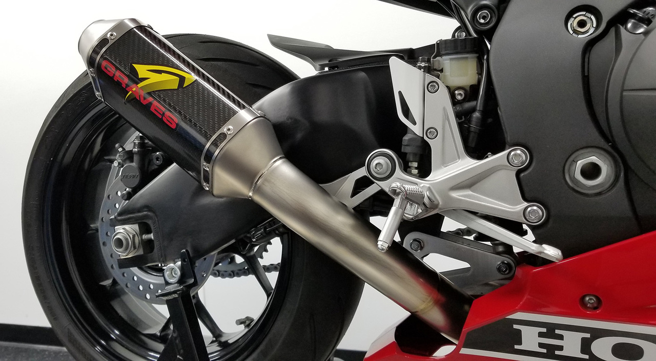 Graves Carbon Fiber Slip-On Exhaust Black Fits 17-22 Honda CBR1000RR - Image 3