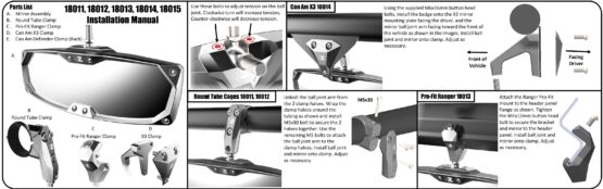 Halo-RA Mirror w/ Billet Aluminum Bezel For 1.75in Round Tube - Image 6