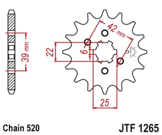 Steel Front Countershaft Sprocket - 13 Teeth, 520 - Image 3