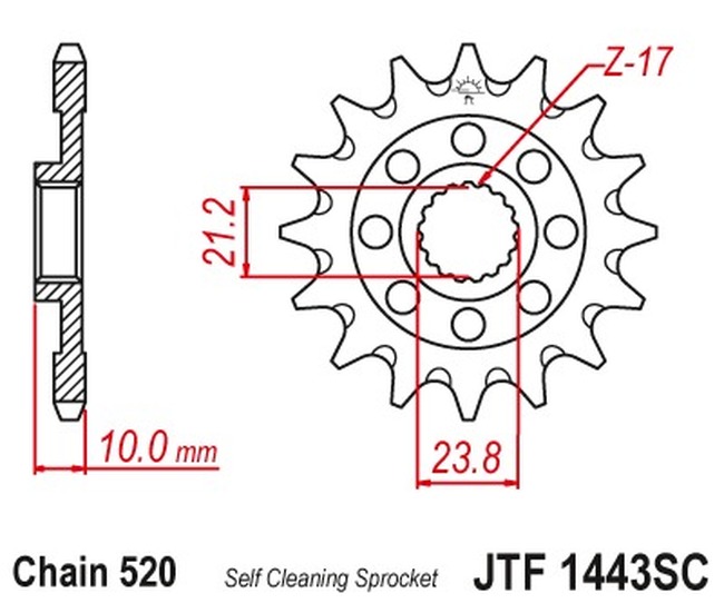 JT 14T-520 Front Sprocket Self Cleaning JTF1443.14SC For 13-22 Suzuki RMZ450 - Image 4