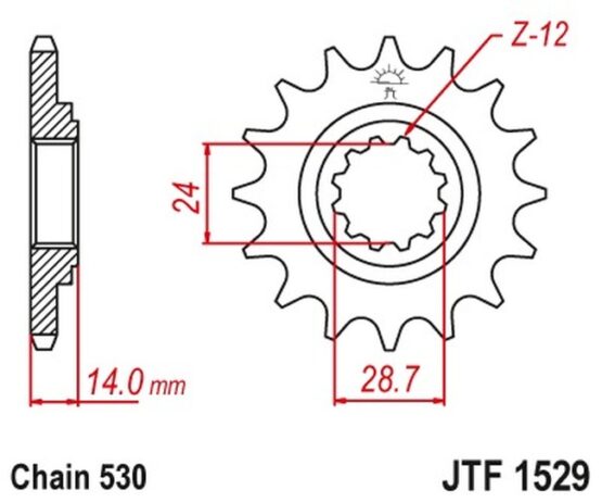 JT Steel Front Countershaft Sprocket 16T-530 For 95-06 Kawasaki GPZ ZRX ZZR - Image 2