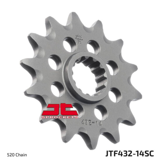 Front Steel Countershaft Sprocket Self Cleaning - 14 Tooth 520 - Image 2