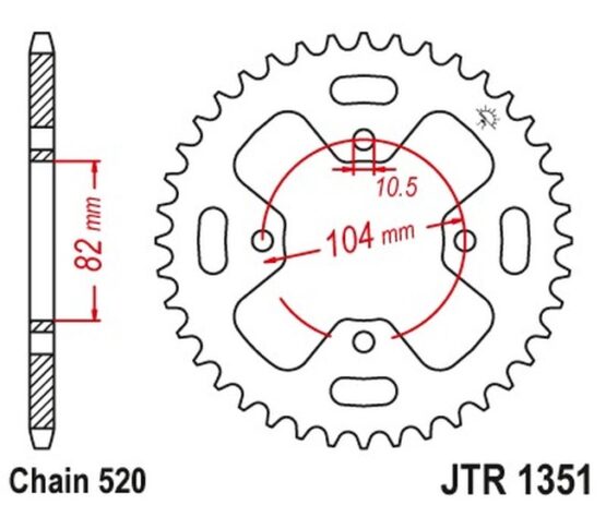 Steel Rear Sprocket - 40 Tooth 520 - Image 3