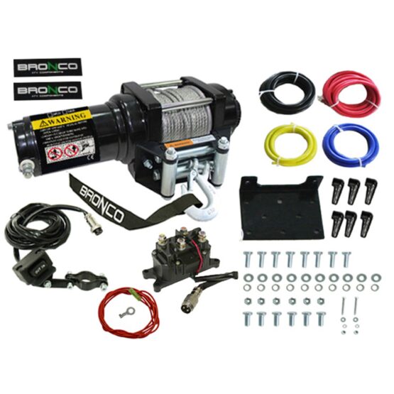 Bronco 3500 lb Winch with Steel Cable 12V Waterproof