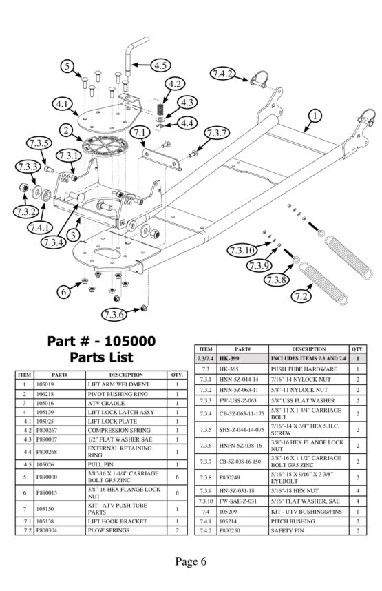 ATV Plow Push Tube For KFI & Cycle Country Mounts - Image 8